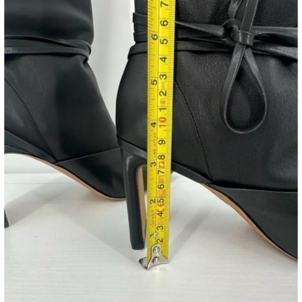 Jonathan Simkhai Tanner Leather Sock Pull On Ankle Tie Booties Boots ll size 38